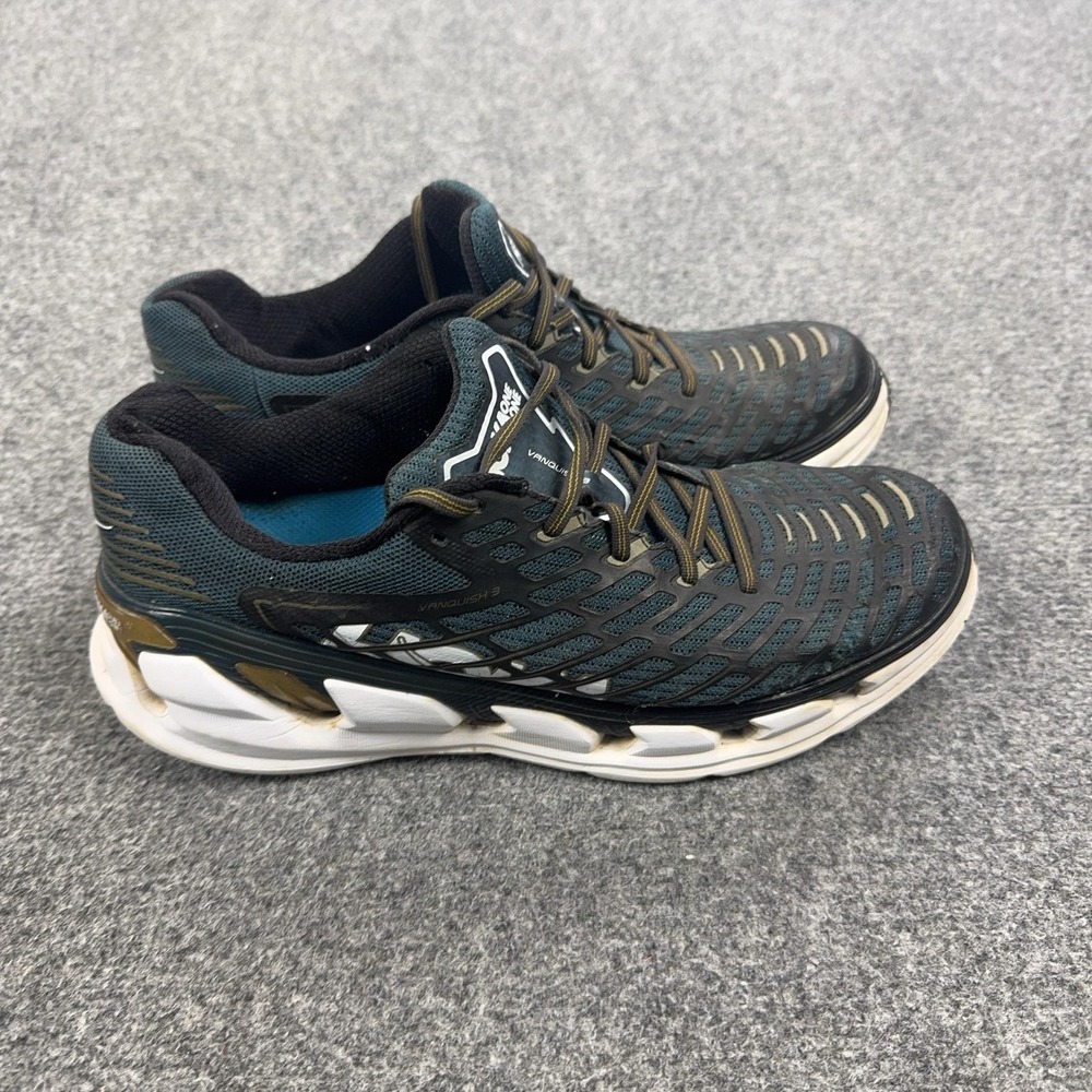 Hoka One One Vanquish 3 Running Shoes Mens Size 11 Green Cushioned Sneakers